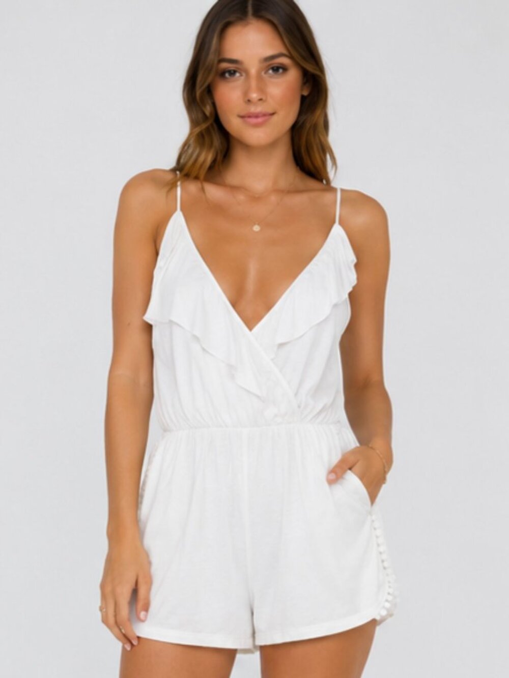 Topshop White Jersey Knit Romper-size Medium-NWT